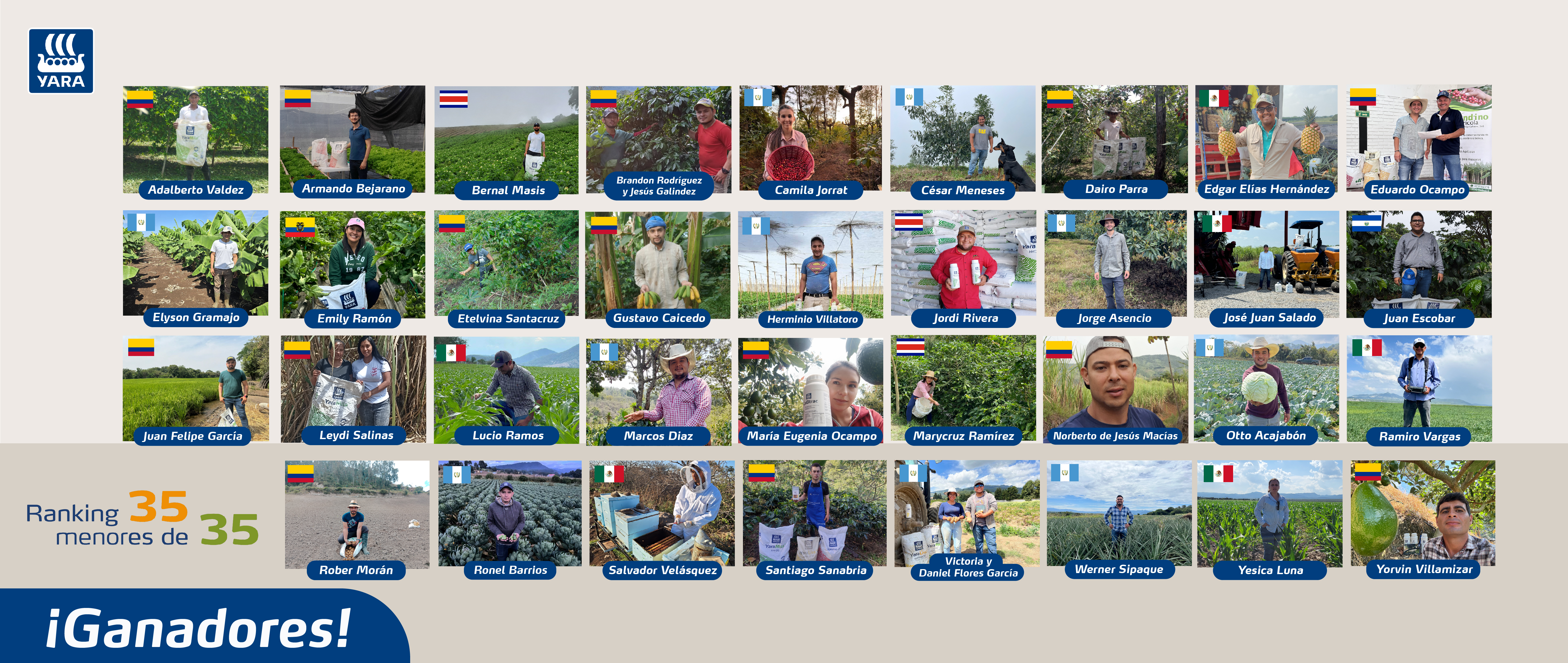 collage de los ganadores